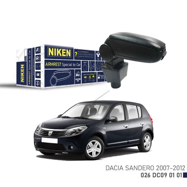Dacia Sandero 2007-2012 Özel Kol Dayama Siyah | Araca Uyumlu Kolçak