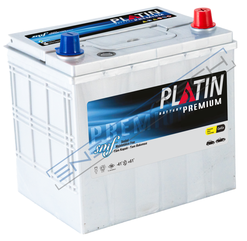 12V 60Ah PLATİN DS23 Ters SMF Tırnaksız | Bakımsız Araç Aküsü