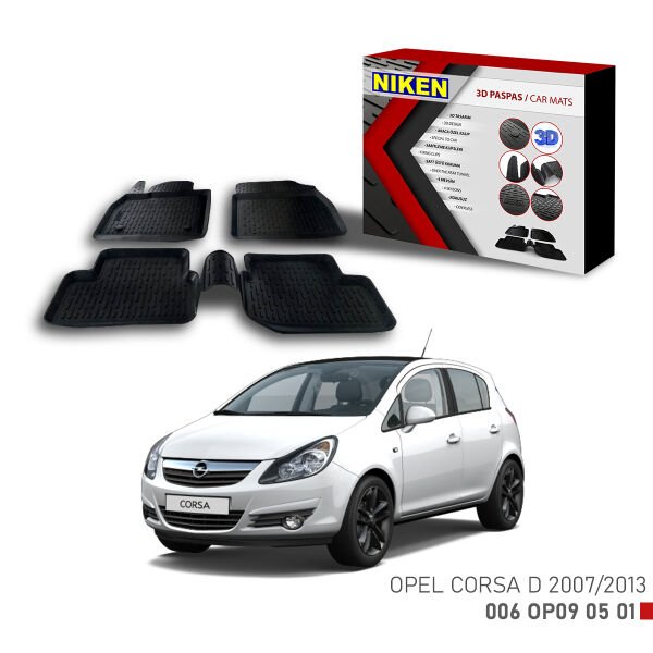 Opel Corsa D 2007-2013-3D Uyumlu Araca Özel Paspas – Dayanıklı ve Şık
