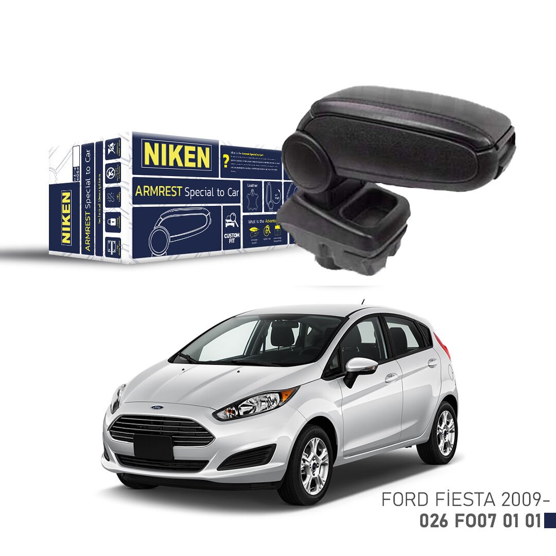Ford Fiesta Uyumlu Kol Dayama Siyah | Araca Özel Kolçak | Orta Konsol Konfor Aksesuarı