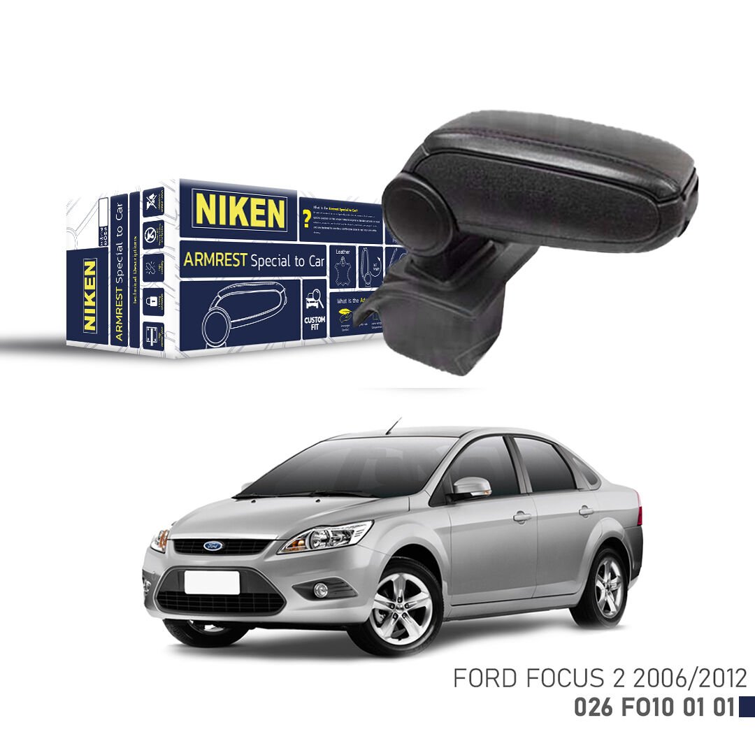 Ford Focus Mk2 Uyumlu Kol Dayama Siyah | Araca Özel Kolçak | Orta Konsol Konfor Aksesuarı