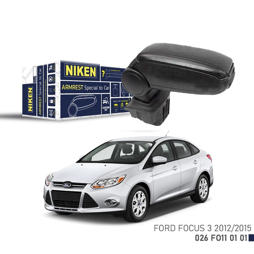 Ford Focus Mk3 Uyumlu Kol Dayama Siyah | Araca Özel Kolçak | Orta Konsol Konfor Aksesuarı