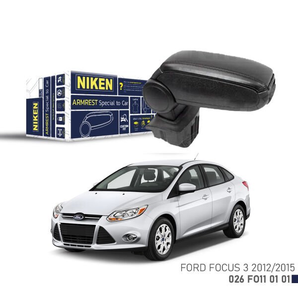 Ford Focus Mk3 Uyumlu Kol Dayama Siyah | Araca Özel Kolçak | Orta Konsol Konfor Aksesuarı