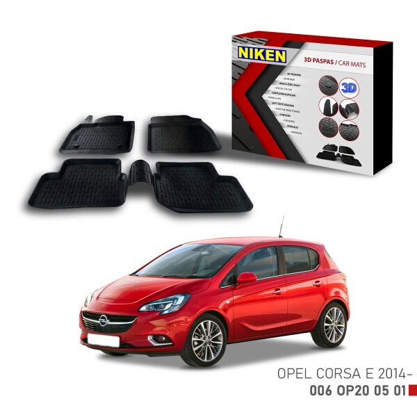 Opel Corsa E 2014-3D Uyumlu Araca Özel Paspas – Dayanıklı ve Şık