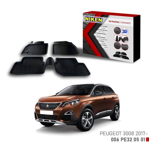 Peugeot 3008 2017 3D Paspas – Araca Özel Dayanıklı ve Şık Paspas