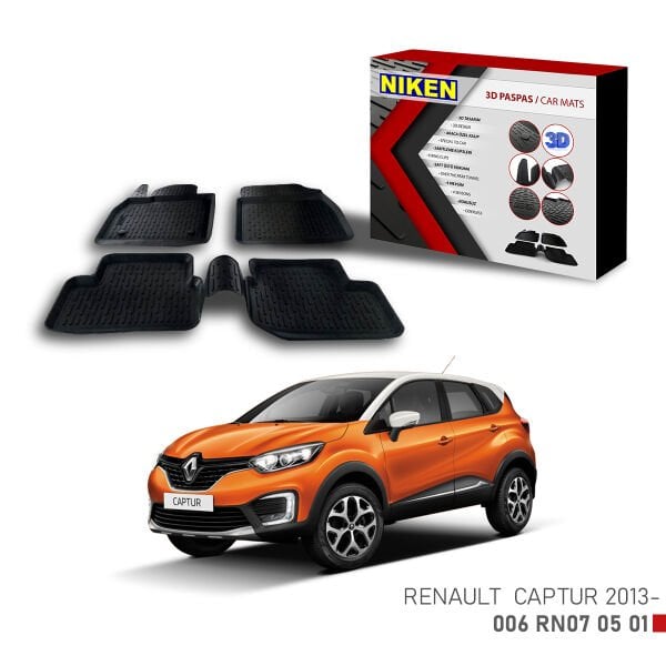 Renault Captur 2013 3D Paspas – Araca Özel Dayanıklı ve Şık