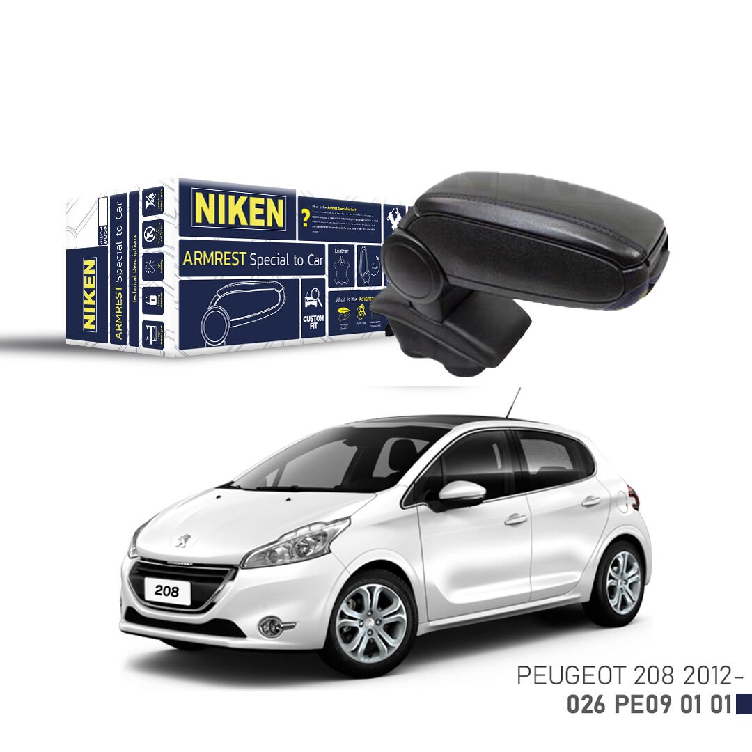Peugeot 208 Uyumlu Kol Dayama Siyah | Araca Özel Kolçak | Orta Konsol Konfor Aksesuarı