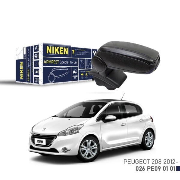 Peugeot 208 Uyumlu Kol Dayama Siyah | Araca Özel Kolçak | Orta Konsol Konfor Aksesuarı