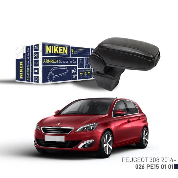 Peugeot 308 2014- ve Sonrası Uyumlu Kol Dayama Siyah | Araca Özel Kolçak | Orta Konsol Konfor Aksesuarı