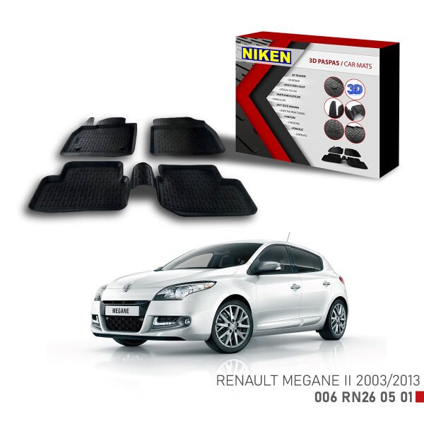Renault Megane II 2003-2013 3D Paspas – Araca Özel Dayanıklı ve Şık