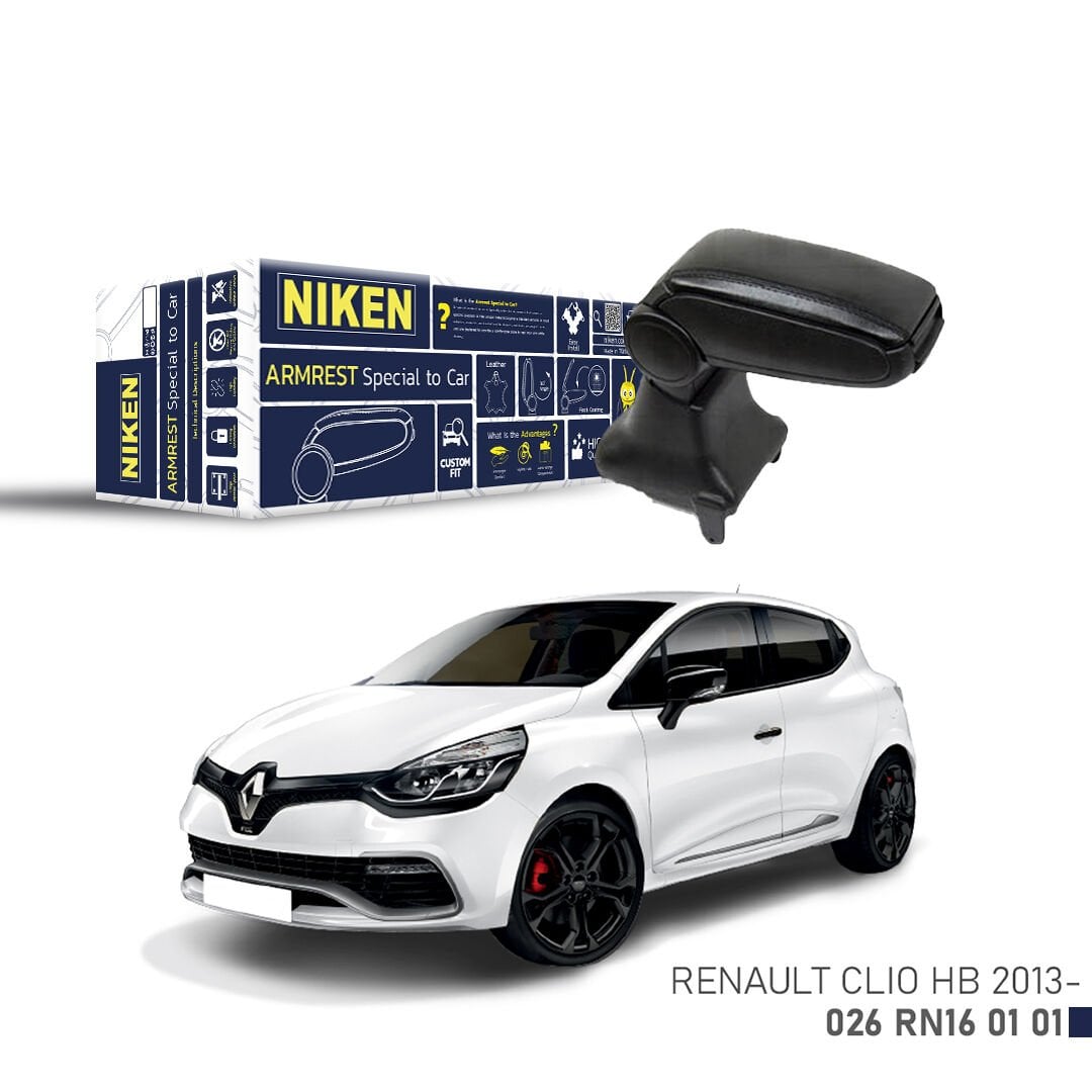 Renault Clio 2013- ve Sonrası Uyumlu Kol Dayama Siyah | Araca Özel Kolçak | HB Orta Konsol Konfor Aksesuarı