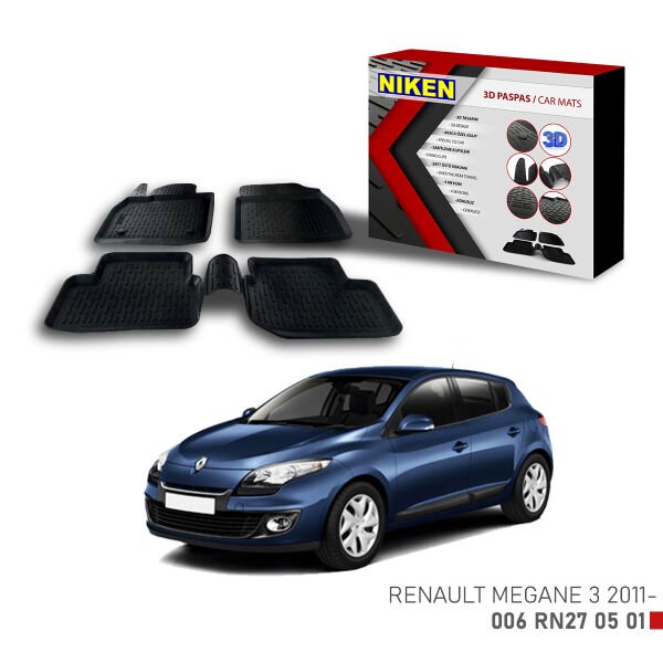 Renault Megane 3 2011 3D Paspas – Araca Özel Dayanıklı ve Şık