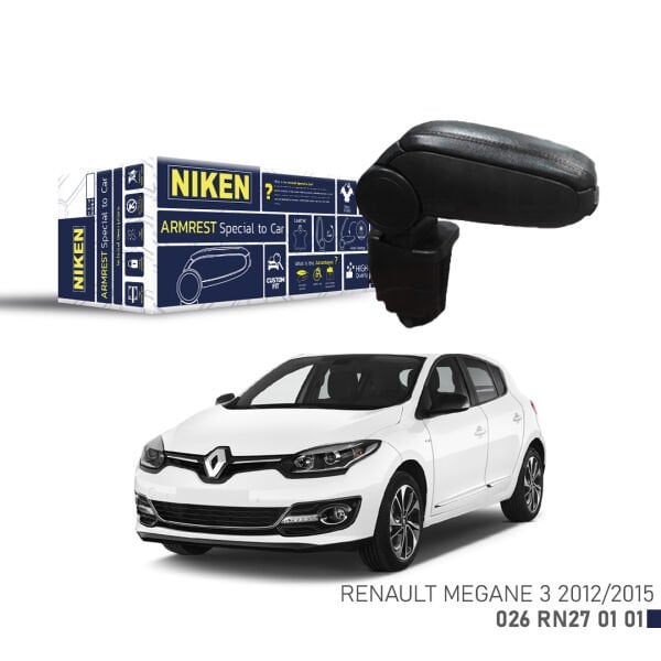 Renault Megane III 2012-2015 Uyumlu Kol Dayama Siyah | Araca Özel Kolçak | Orta Konsol Konfor Aksesuarı