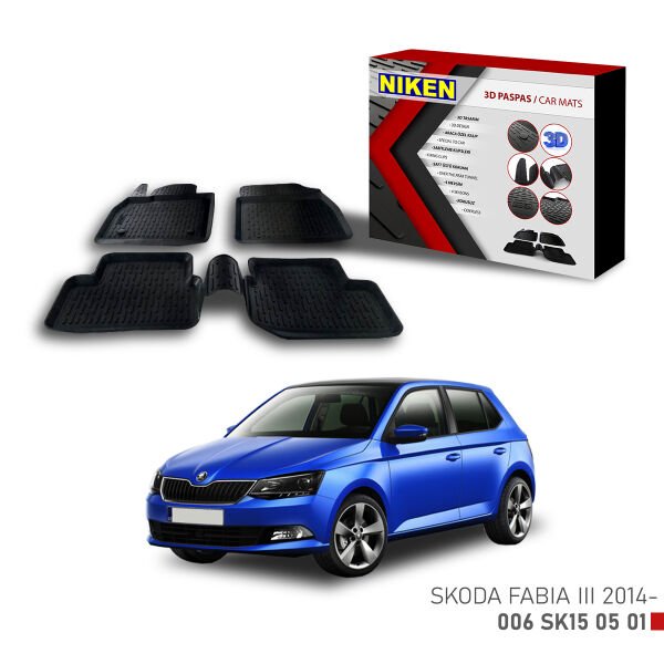 Skoda Fabia III 2014 3D Paspas – Araca Özel Tam Uyumlu Dayanıklı Paspas