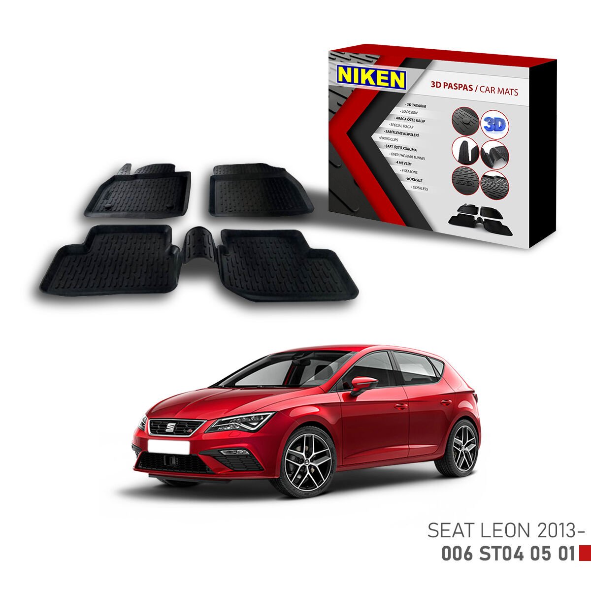 Seat Leon 2013 3D Paspas – Araca Özel Dayanıklı ve Şık