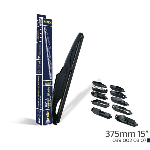 Niken 375mm 15” 10 Aparatlı Universal Arka Silecek Süpürgesi | Muz Tipi Sessiz Arka Cam Sileceği