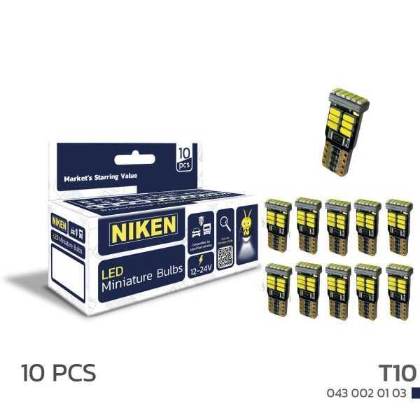 LED Ampul T10 Canbus Park Ledi 18 Ledli Mini (10’lu Set) | Beyaz Hatasız Araç Park Ampulü
