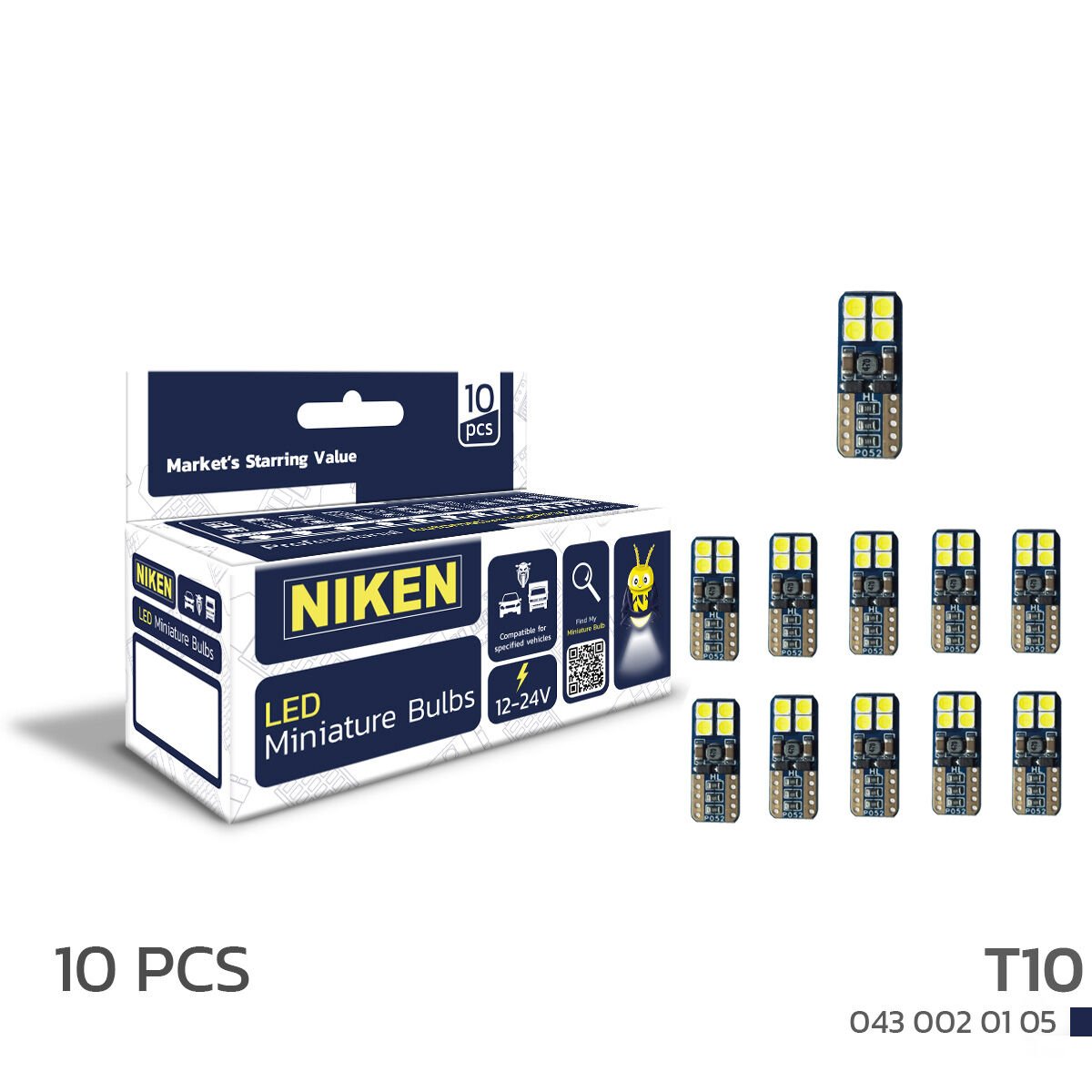 LED Ampul T10 Canbus Park Ledi 8 Ledli (10’lu Set) | Beyaz Hatasız Araç Park Ampulü