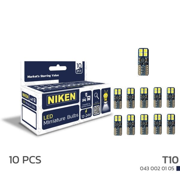 LED Ampul T10 Canbus Park Ledi 8 Ledli (10’lu Set) | Beyaz Hatasız Araç Park Ampulü