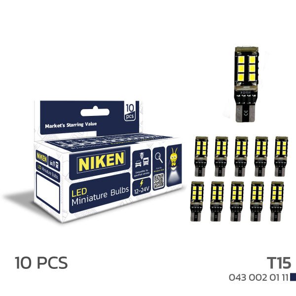 LED Ampul T15 Canbus Park Ledi 15 Ledli (10’lu Set) | Beyaz Hatasız Araç LED Ampulü