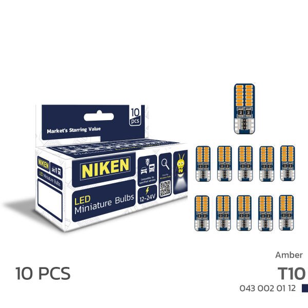 LED Ampul T10 Canbus Park Ledi 24 Ledli Turuncu (10’lu Set) | Hatasız Turuncu LED Ampul