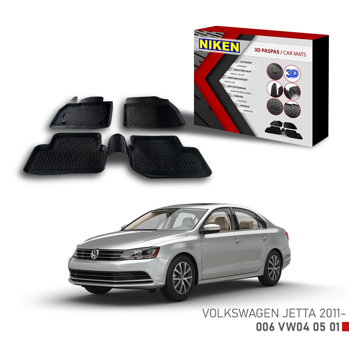 VW Jetta 2011 3D Paspas – Araca Özel Dayanıklı ve Şık