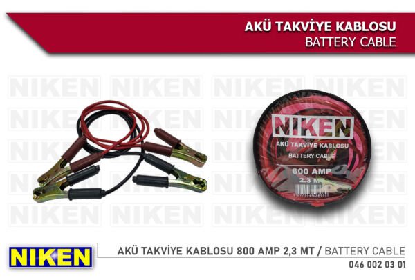 Akü Takviye Kablosu 800 Amper 2,3 Metre | Profesyonel Araç Akü Şarj ve Takviye Kablosu