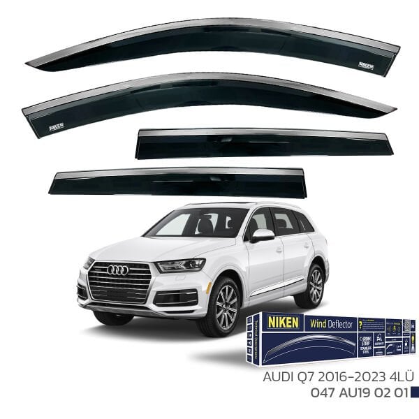Audi Q7 2016-2023 Kromlu Cam Rüzgarlığı 4’lü Set | Araç Yan Cam Rüzgarlık Deflektör