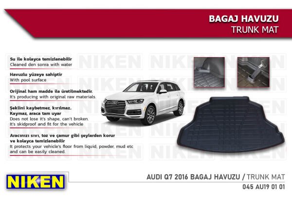 Audi Q7 2016 Bagaj Havuzu – Araca Özel Dayanıklı Koruma
