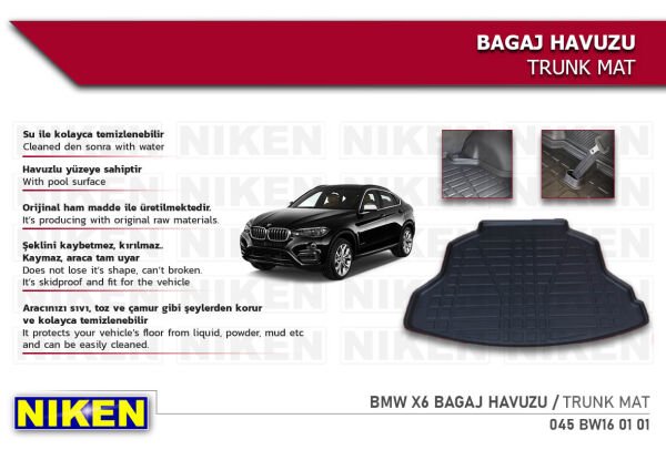 BMW X6 Bagaj Havuzu – Araca Özel Dayanıklı ve Kaymaz Koruma