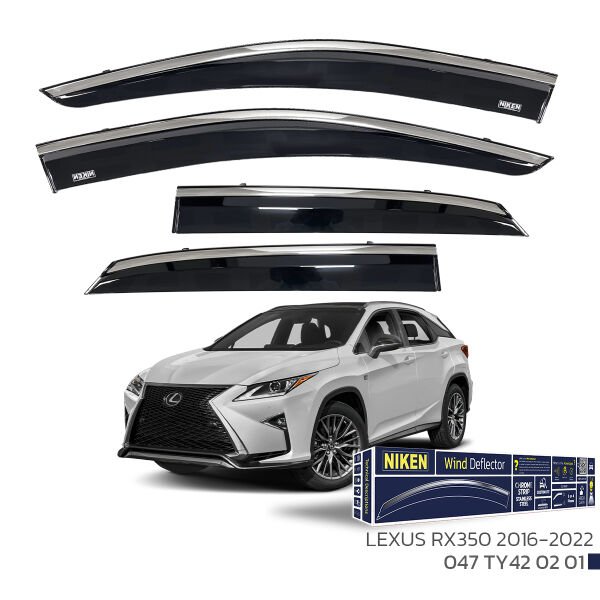 Lexus RX350 2016-2022 Kromlu Cam Rüzgarlığı 4’lü Set | Yan Cam Rüzgar Kesici Deflektör