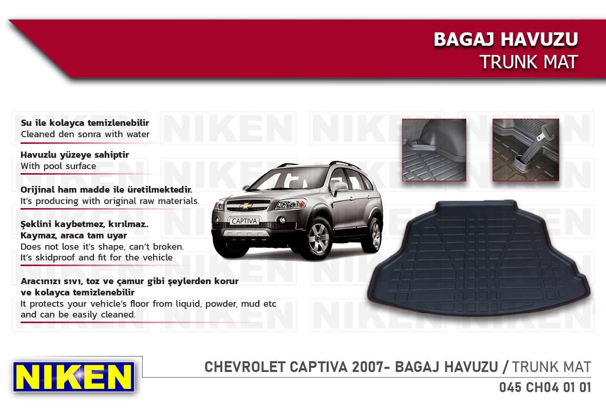 Chevrolet Captiva 2007- Bagaj Havuzu – Araca Özel Dayanıklı Koruma