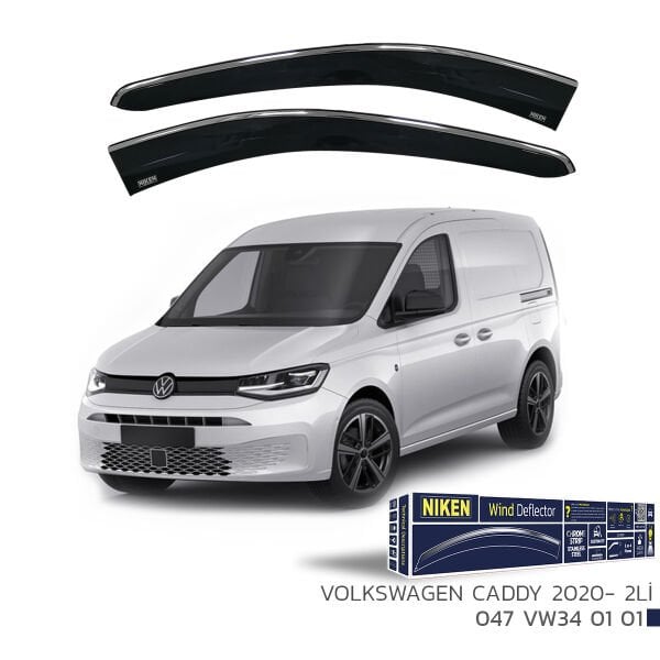 Volkswagen Caddy 2020- Kromlu Cam Rüzgarlığı 2’li Set | Yan Cam Rüzgar Kesici Deflektör