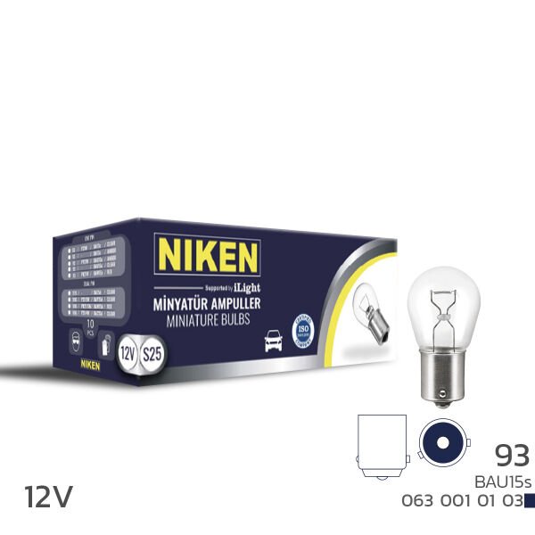 Niken 12V 93 Ampul YT BAU15s 10’lu Paket | Amber Sinyal Ampulü