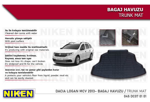 Dacia Logan MCV 2013- Bagaj Havuzu – Araca Özel Dayanıklı Koruma