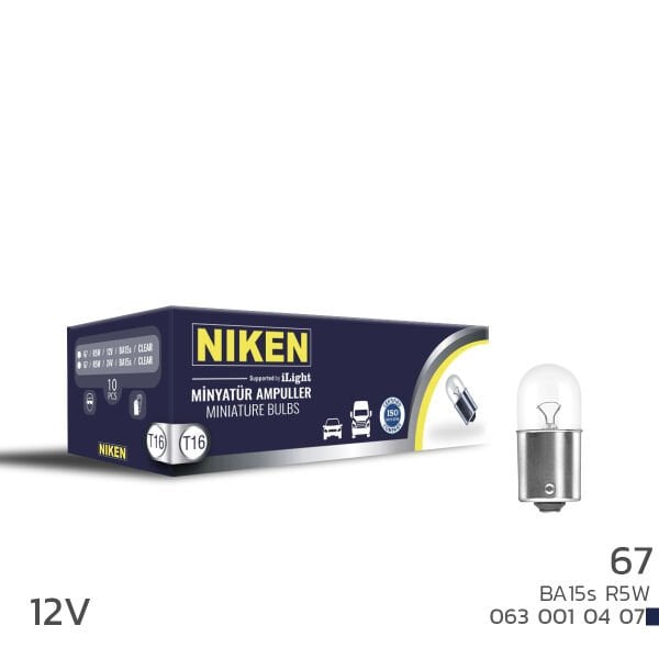 NIKEN 12V 67 R5W Ampul BA15s 10’lu | Park ve Sinyal Yardımcı Ampulü