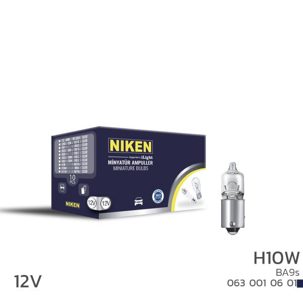 NIKEN 12V H10 Ampul BA9S 10’lu Oto Sinyal ve Park Ampulü