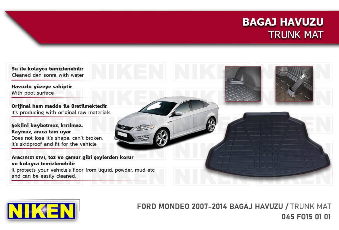 Ford Mondeo 2007-2014 Sedan Bagaj Havuzu – Araca Özel Dayanıklı Koruma