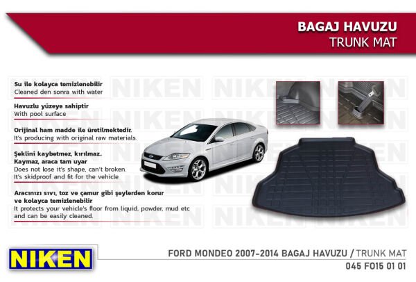 Ford Mondeo 2007-2014 Sedan Bagaj Havuzu – Araca Özel Dayanıklı Koruma