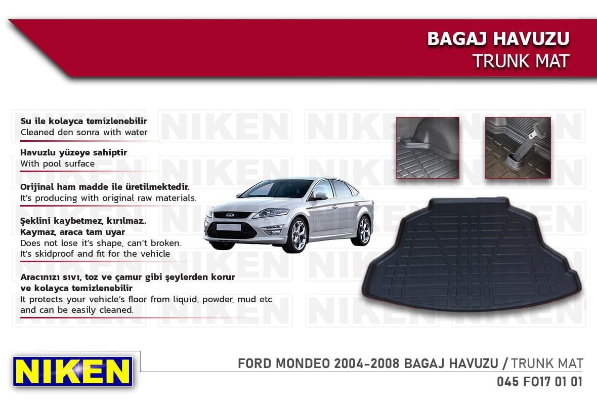 Ford Mondeo 2004-2008 Bagaj Havuzu – Araca Özel Dayanıklı Koruma