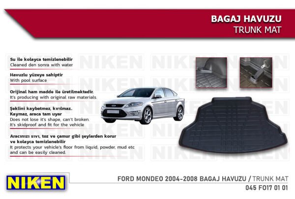 Ford Mondeo 2004-2008 Bagaj Havuzu – Araca Özel Dayanıklı Koruma