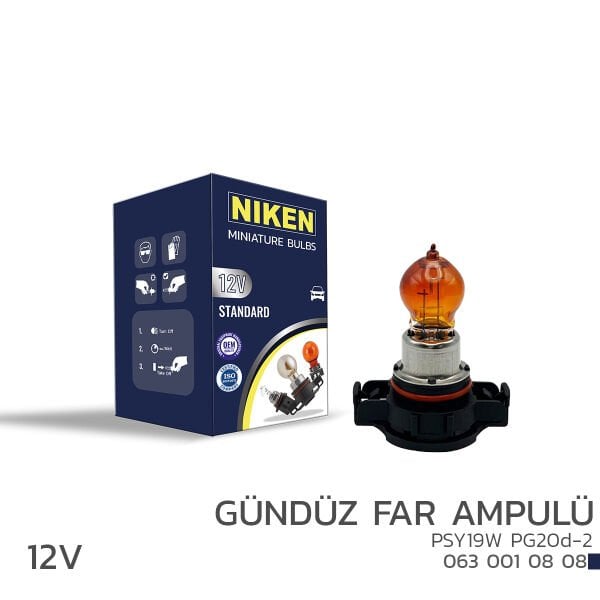 NIKEN 12V PSY19W PG20d-2 Amber Gündüz Far Ampulü
