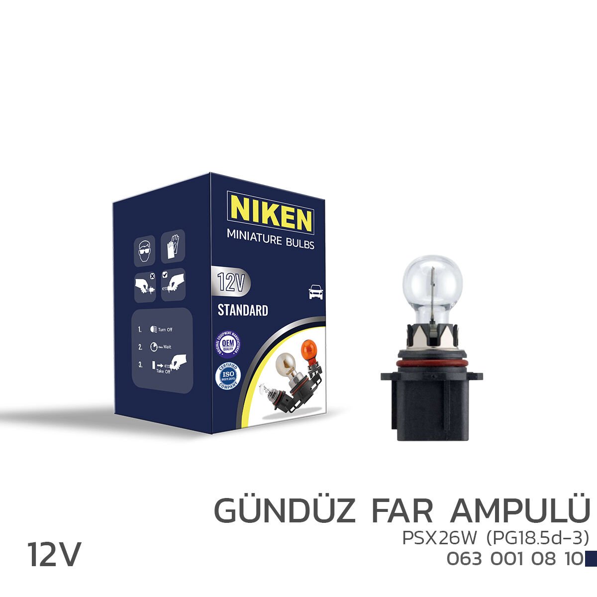 NIKEN 12V PSX26W PG18.5d-3 Gündüz Far Ampulü