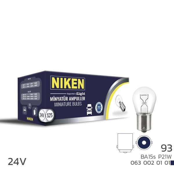 NIKEN 24V P21W BA15s 93 Ampul 10’lu