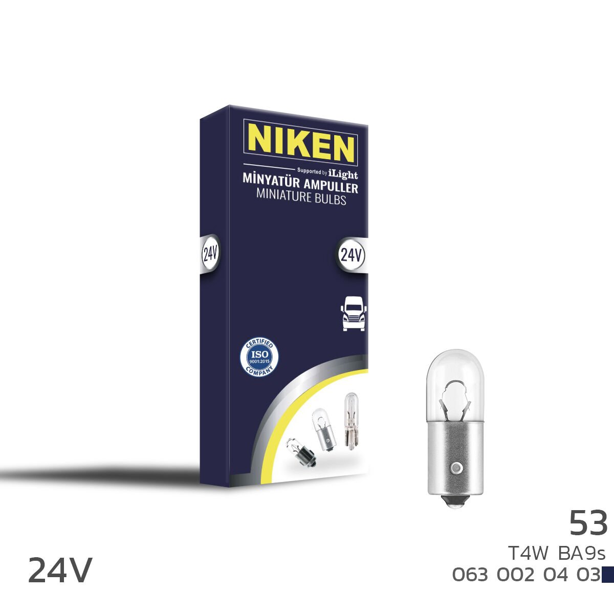 NIKEN 24V T4W BA9s 53 Gösterge Ampulü 10’lu