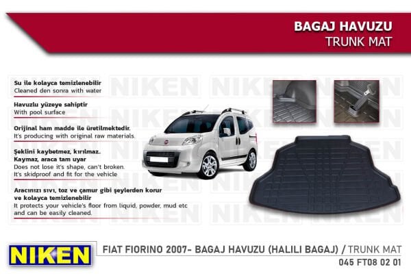 FIAT FIORINO 2007- BAGAJ HAVUZU (HALILI BAGAJ) | Araca Özel, Kaymaz ve Dayanıklı Koruma