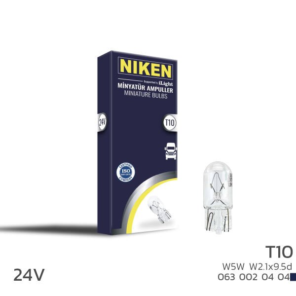 NIKEN 24V T10 W5W W2.1×9.5d Park Ampulü 10’lu