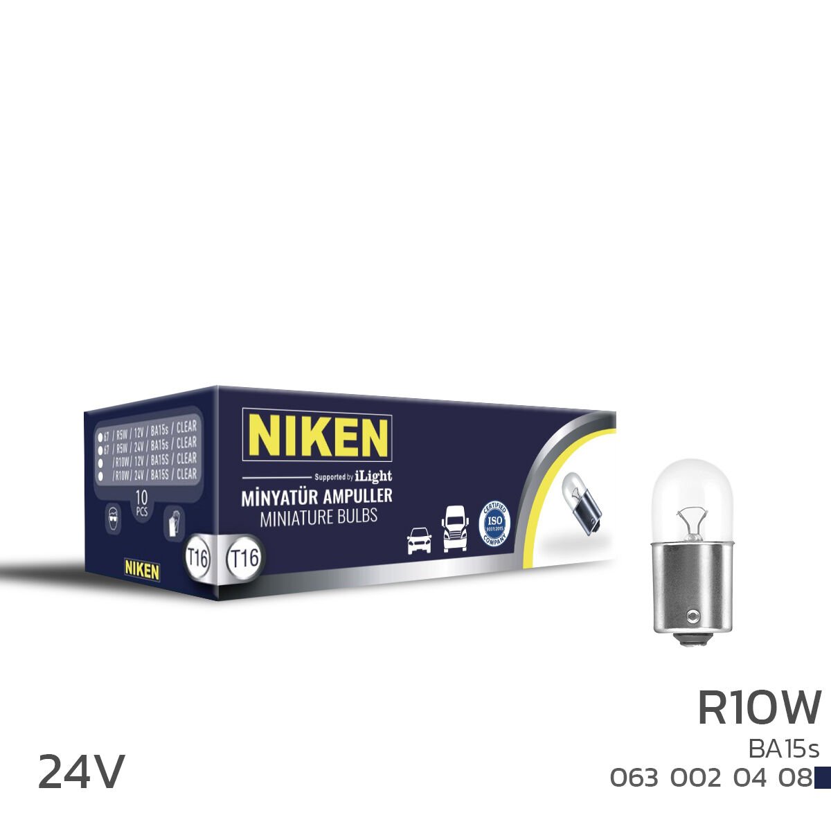 NIKEN 24V 67 R10W BA15s 10’lu Ampul