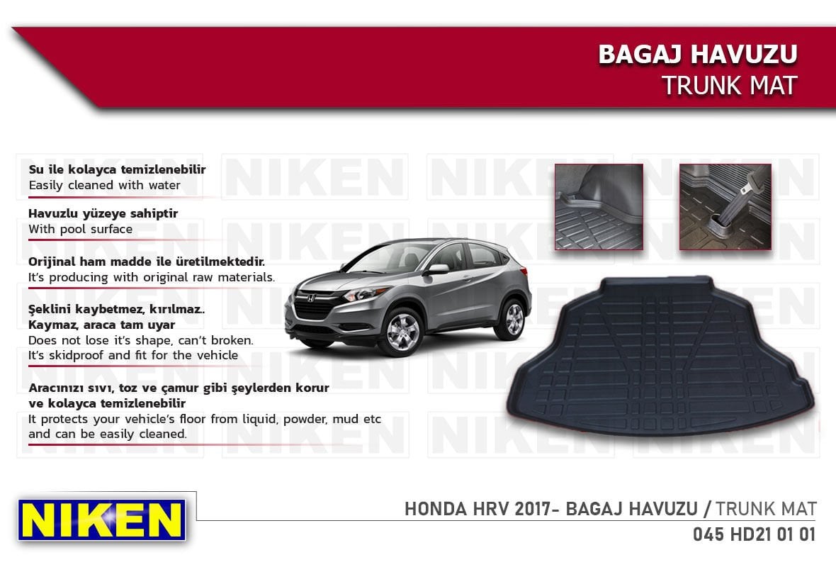 HONDA HR-V 2017- BAGAJ HAVUZU | Araca Özel, Kaymaz ve Dayanıklı Koruma