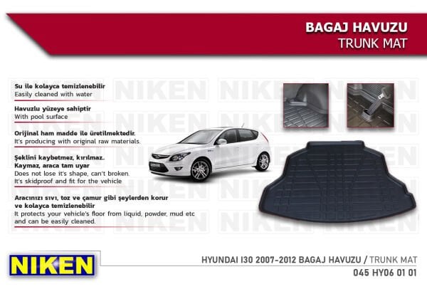 HYUNDAI i30 2007-2012 BAGAJ HAVUZU | Araca Özel, Kaymaz ve Dayanıklı Koruma